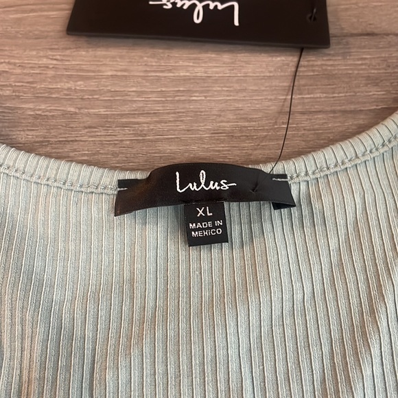 Lulus make my move mint blue ribbed tie front two piece midi dress, XL - Picture 9 of 14